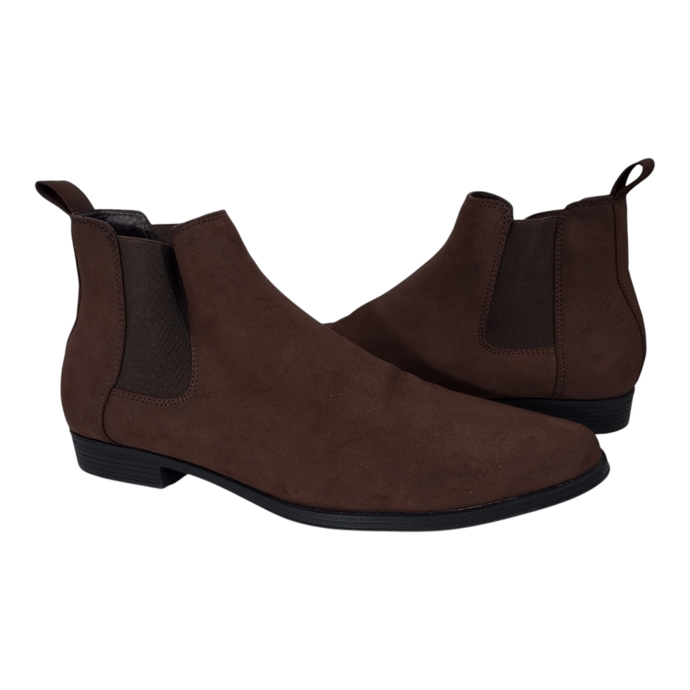 ASOS Design Boots Men Size 10.5 Brown Chelsea Faux Suede